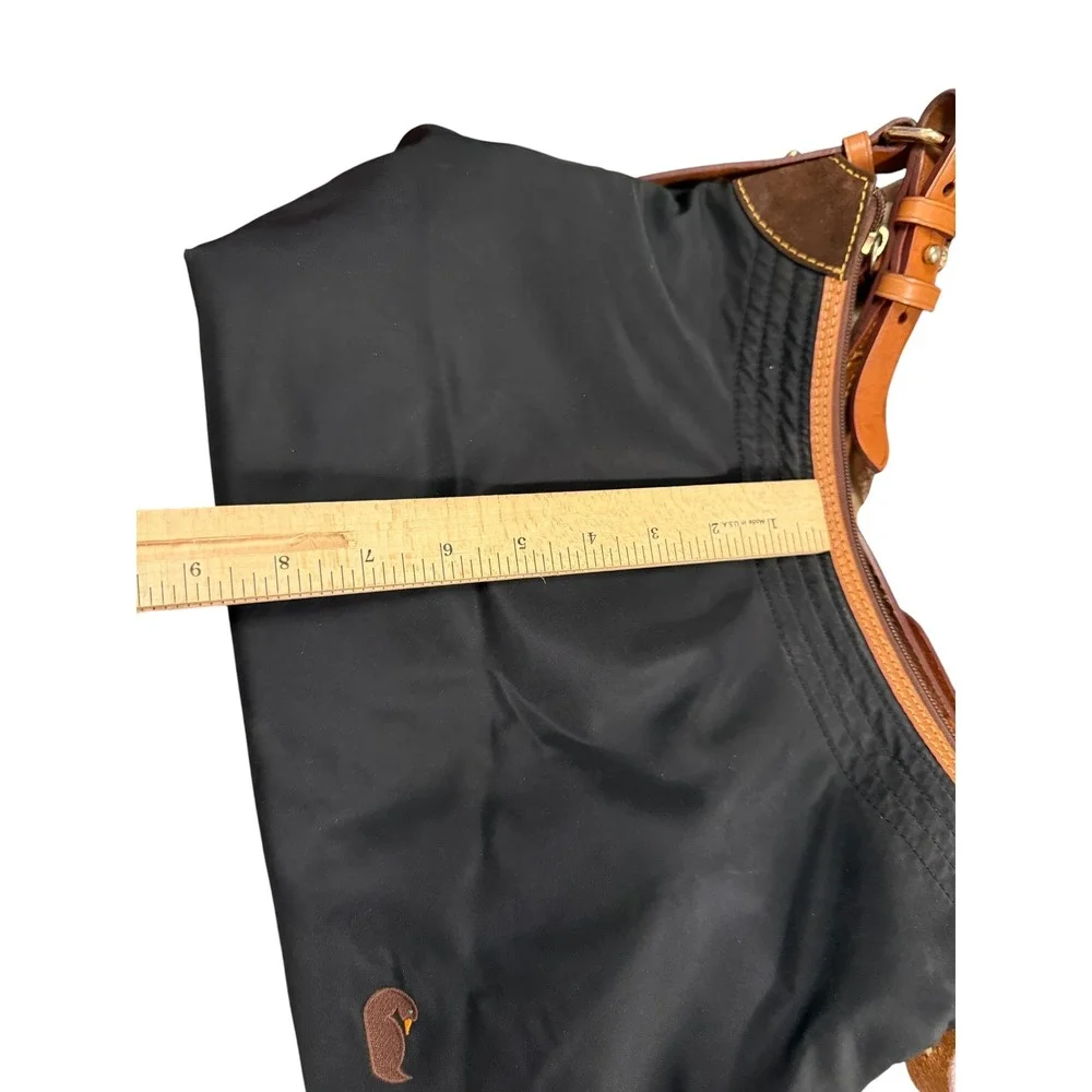 Dooney & Bourke Erica Hobo Bag Womens Black Nylon Leather Trim